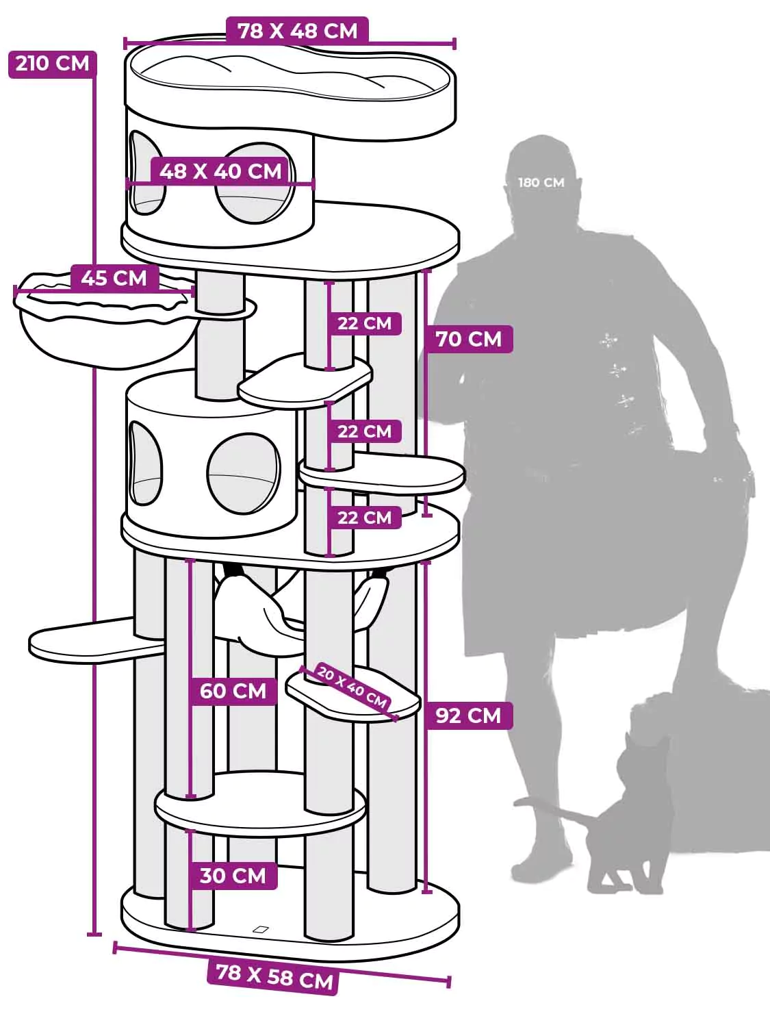 Isabella 210 Grijze Kattenkrabpaal - Afbeelding 12