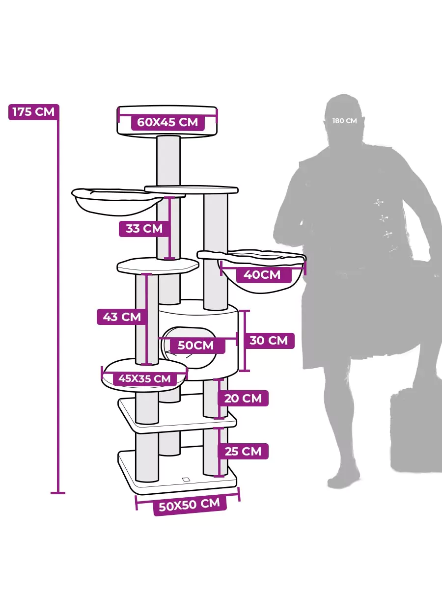 Jane 175 Crèmekleurige Kattenkrabpaal - Afbeelding 12